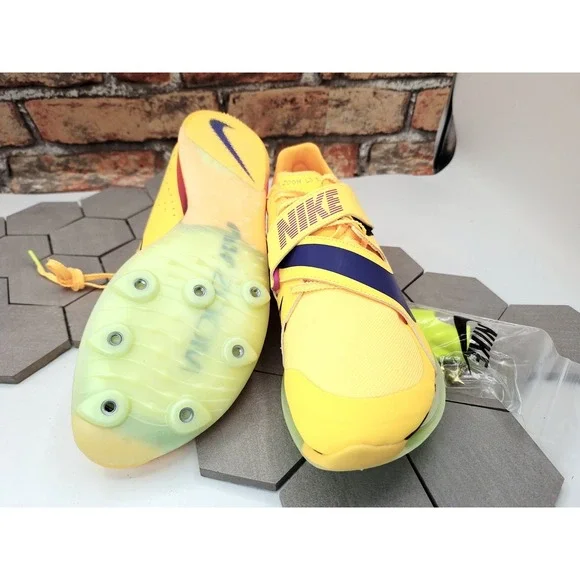 Nike Air Zoom LJ Elite Long Jump Track Shoes Citron Gold Men's Sz 11.5 W/ spikes